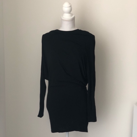 Editorial Olivaceous Black Sweater Dress - Picture 3 of 3